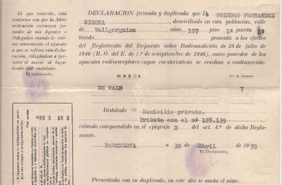 Documento 1.- 1959 Impuesto Radioaudición