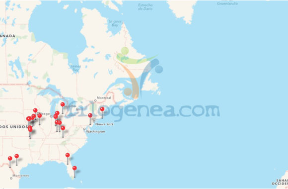 Mapa orígenes Marilyn Monroe